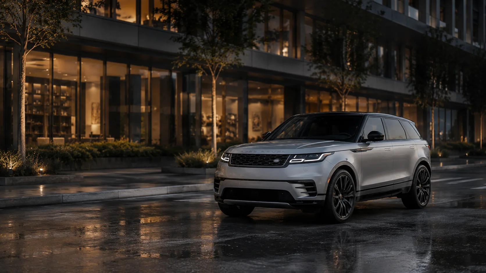 SUV premium en una zona urbana moderna