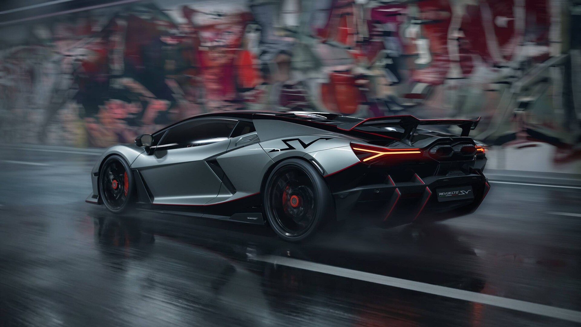 Vista posterior del Lamborghini Revuelto SV 2027