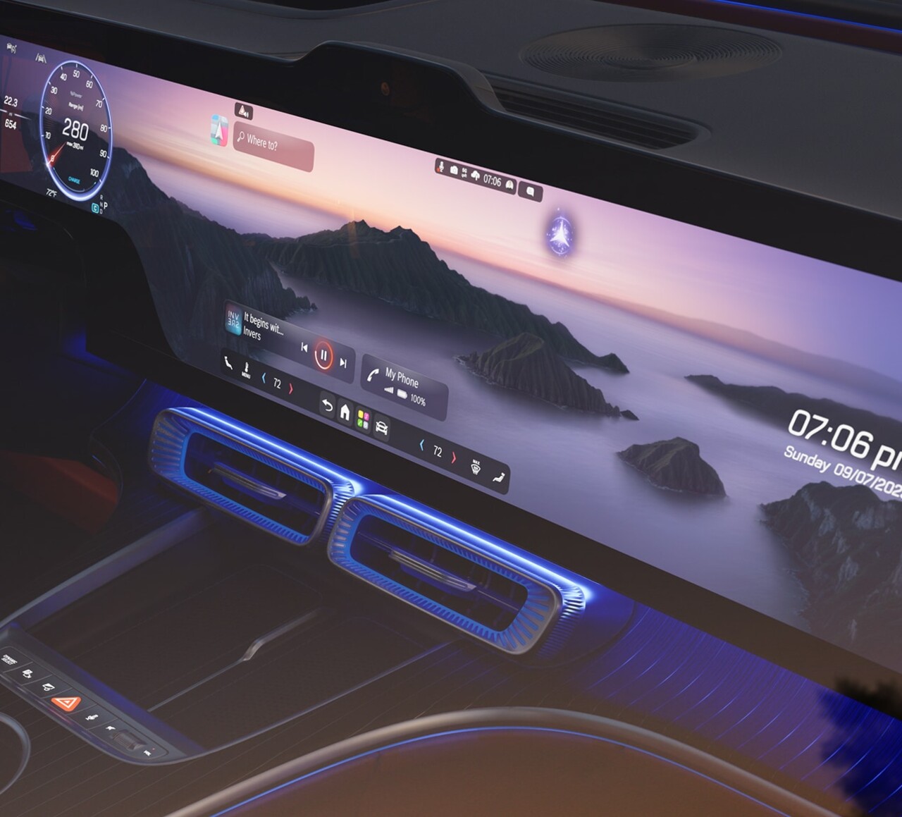 Interior de la Mercedes-Benz GLC eléctrica 2027